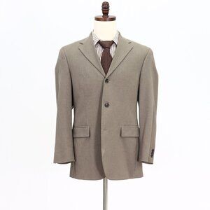 Slates 38R Beige Solid 3-Button Sport Coat Blazer Jacket B631